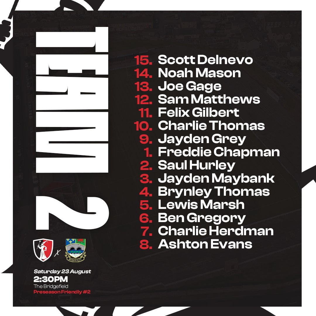 It is Game Day #Preseason2

We head to the Bridgefield to face Bedwas - here is how we line-up.