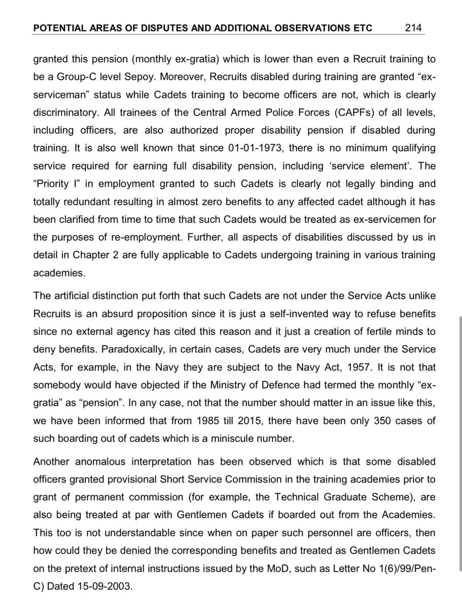 AtulSinghAdv's tweet image. MoD’s own 2015 Expert Committee called denying disability pension to boarded-out cadets insensitive &amp;amp; discriminatory. Numerous recommendations by the service HQ no action is taken. Implementation of the committee recommendations would be ‘Sabka Saath Sabka Vikas #disabledcadet