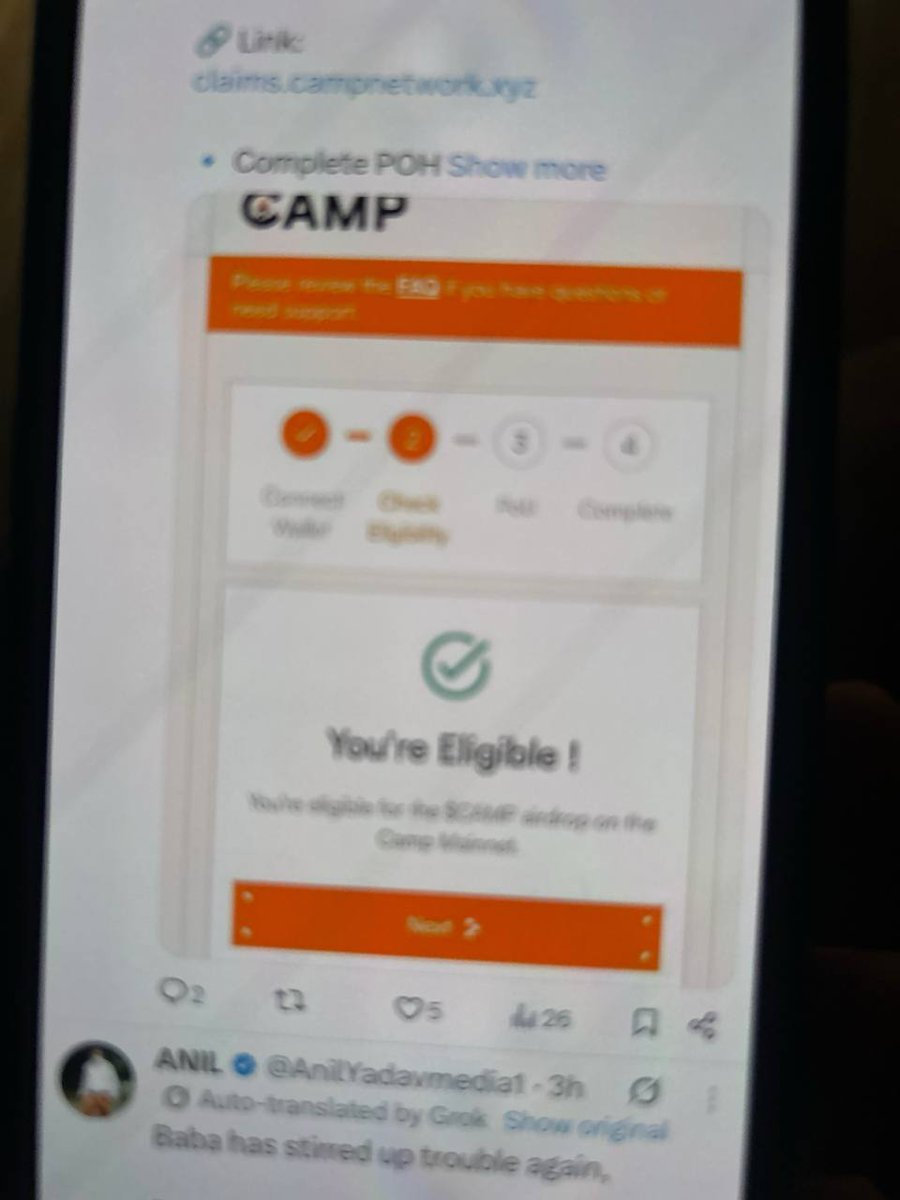 DMC (Crypto Wala Dost) (@cryptowaladmc) on Twitter photo βοΈπ₯ BREAKING: Camp Network Airdrop Registration is Live Again!
βοΈ ποΈNo registration fee this time. π
β
 If you werenβt eligible before, check again  though you might still not make it (team says they worked on it, butβ¦ π§π)
π claims.campnetwork.xyz
π₯ Requires POH βοΈπ₯ BREAKING: Camp Network Airdrop Registration is Live Again!
βοΈ ποΈNo registration fee this time. π
β
 If you werenβt eligible before, check again  though you might still not make it (team says they worked on it, butβ¦ π§π)
π claims.campnetwork.xyz
π₯ Requires POH