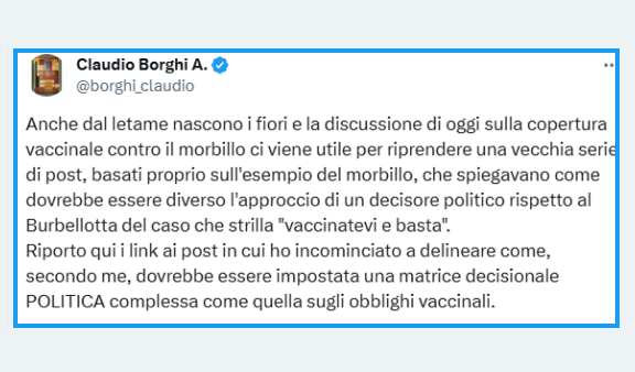 a)diffamazione art595 c.p.
Storpiatura del cognome con intento denigratorio
Giurispr. cassazione sez.penale sezione V sent.n°
24174 2019.L'alterazione del cognome in termini dispregiativi integra diffamazione se lede l'onore.
Rinunci all'immunità  <a href="/borghi_claudio/">Claudio Borghi A.</a> se ha le palle!