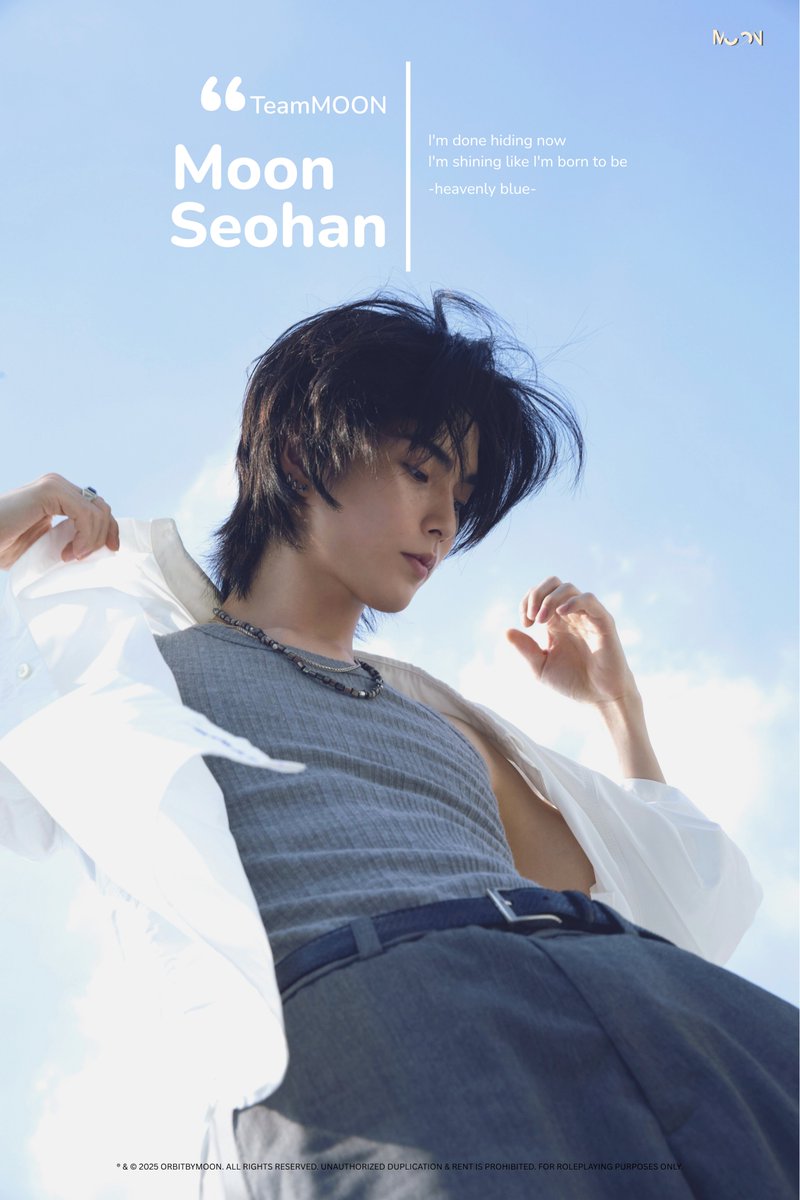 ㅤ

Between the fading night and a nameless 𝗱𝗮𝘄𝗻,
My heart drifts in shades only you can 𝗰𝗼𝗹𝗼𝗿.

𝗖𝗢𝗠𝗜𝗡𝗚 𝗦𝗢𝗢𝗡
𝗧𝗛𝗜𝗦 𝗦𝗨𝗠𝗠𝗘𝗥

#TeamMOØN
#HAN #SEOHAN
#𝖧𝖾𝖺𝗏𝖾𝗇𝗅𝗒𝖡𝗅𝗎𝖾

ㅤ