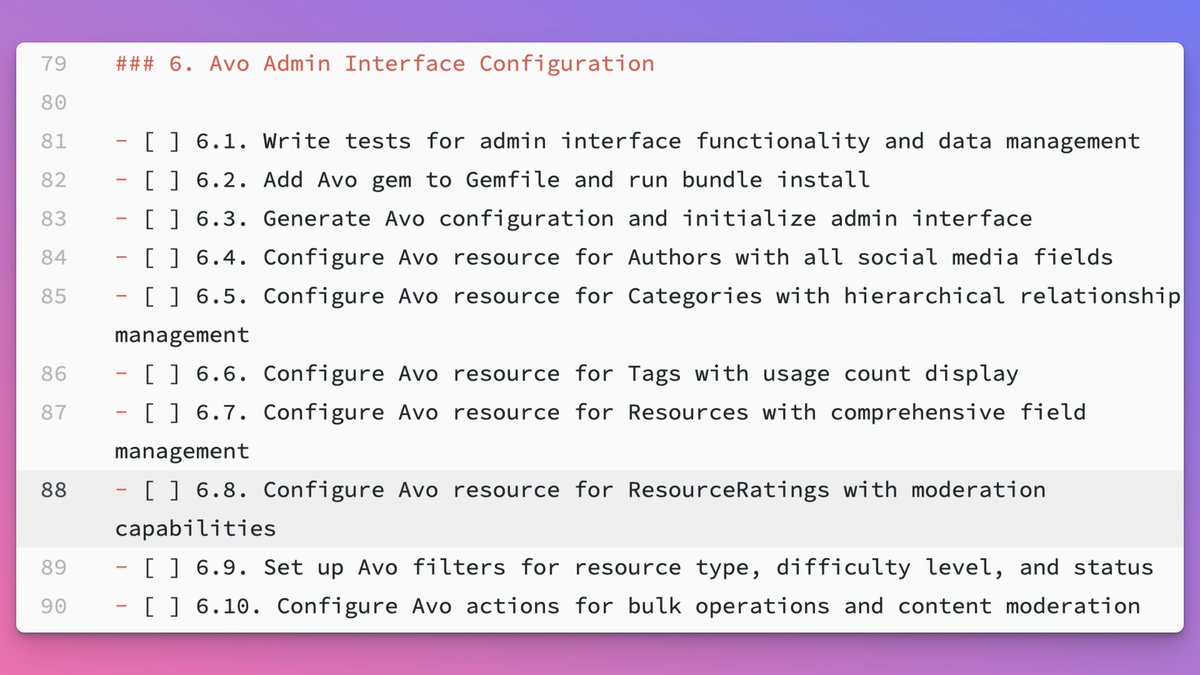 lucianghinda's tweet image. Add this to the task list for your LLM when creating something with Rails and you've got a good-looking and user-friendly admin interface out of the box with  @avo_hq

#WeekendProject #Rails #Ruby #ClaudeCode