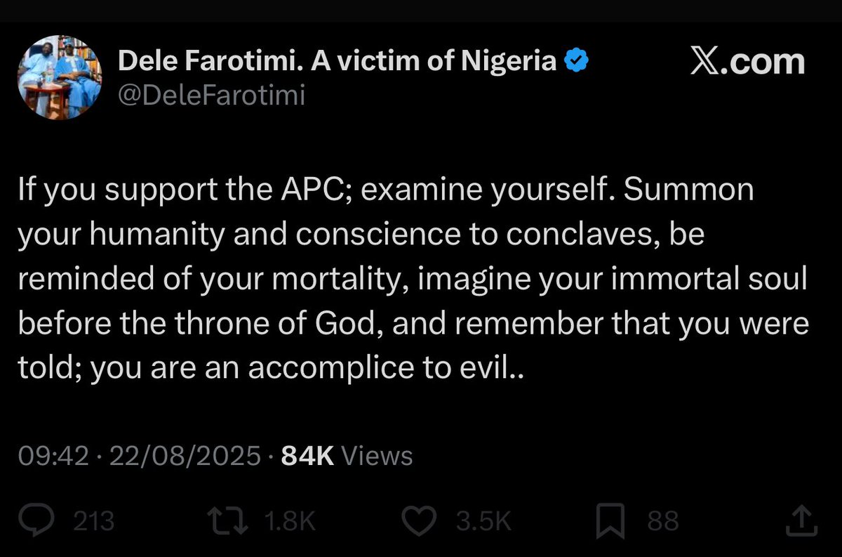 Don’t let them gaslight you. His messiah has aligned with those he called the “structure of criminality”. They are now political allies with people they called mass murderers. This saint said nothing. He just quietly fell in line whilst hoping that they will be led to power by