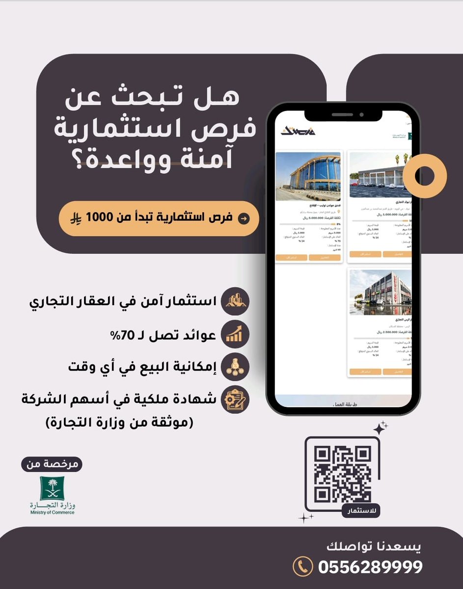 fursatck's tweet photo. @AskE_Co تقدر تمتلك اسهم ملكية في شركة تطوير عقارات تجارية وتوزع عوائد تصل إلى ١٤% سنوي https://t.co/jEcuy460bS