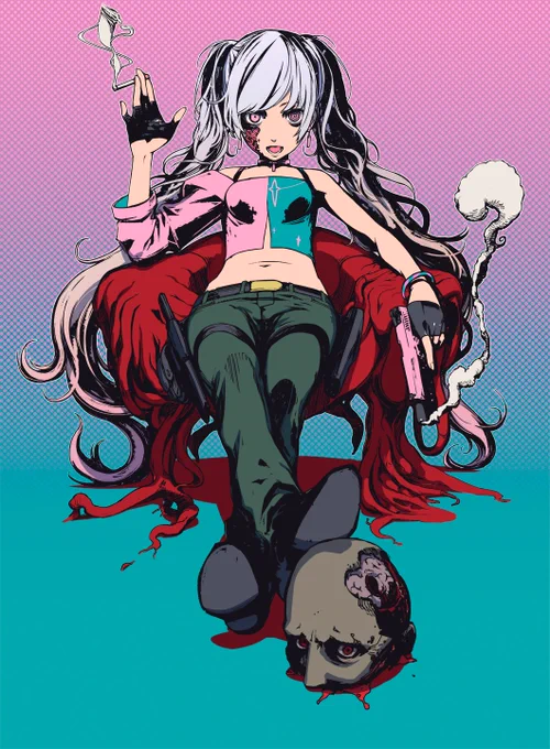 昔のです。TOKYO ZOMBIE DXさんとのハンターゾンビTシャツカットに色を乗せたもの。2枚目のは初代ハンターゾンビTシャツカットです