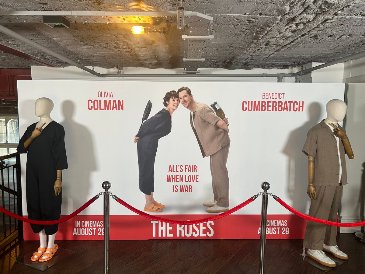 If, like us, you can't wait until Friday to watch #TheRoses, come and see Olivia Colman &amp; Benedict Cumberbatch's costumes on display on the first floor... at an arm's length from each other, just to be safe. 

🖕
