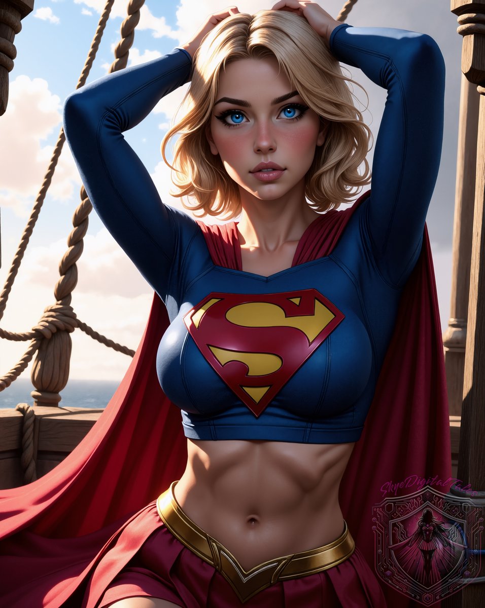 Supergirl
-----
Follow me for more content, and if you are interested in spicy pieces, checkout my other pages 😉🩷
patreon.com/SkyeDigitalTal…
deviantart.com/skyedigitaltal…
#aiart #aigirl #digitalart #digitalillustration #Supergirl #DCComics #Kryptonian #FanArt #SuperHeroine