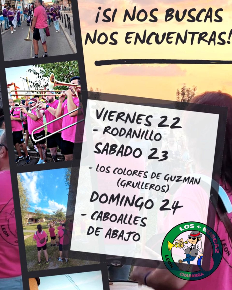 #LosColoresDeGuzman están en #Grulleros y no vamos a perdérnoslos.
🎶🎉🥁🎷🎺🎵📢💥

#NoDigasFiestaYDiLosMásBusca2 #LosMásBusca2 #LeónEsp #Charanga #Fiesta #SiNosBuscasNosEncuentras #CharangaLosMásBusca2 #SinCharangaNoHayFiesta