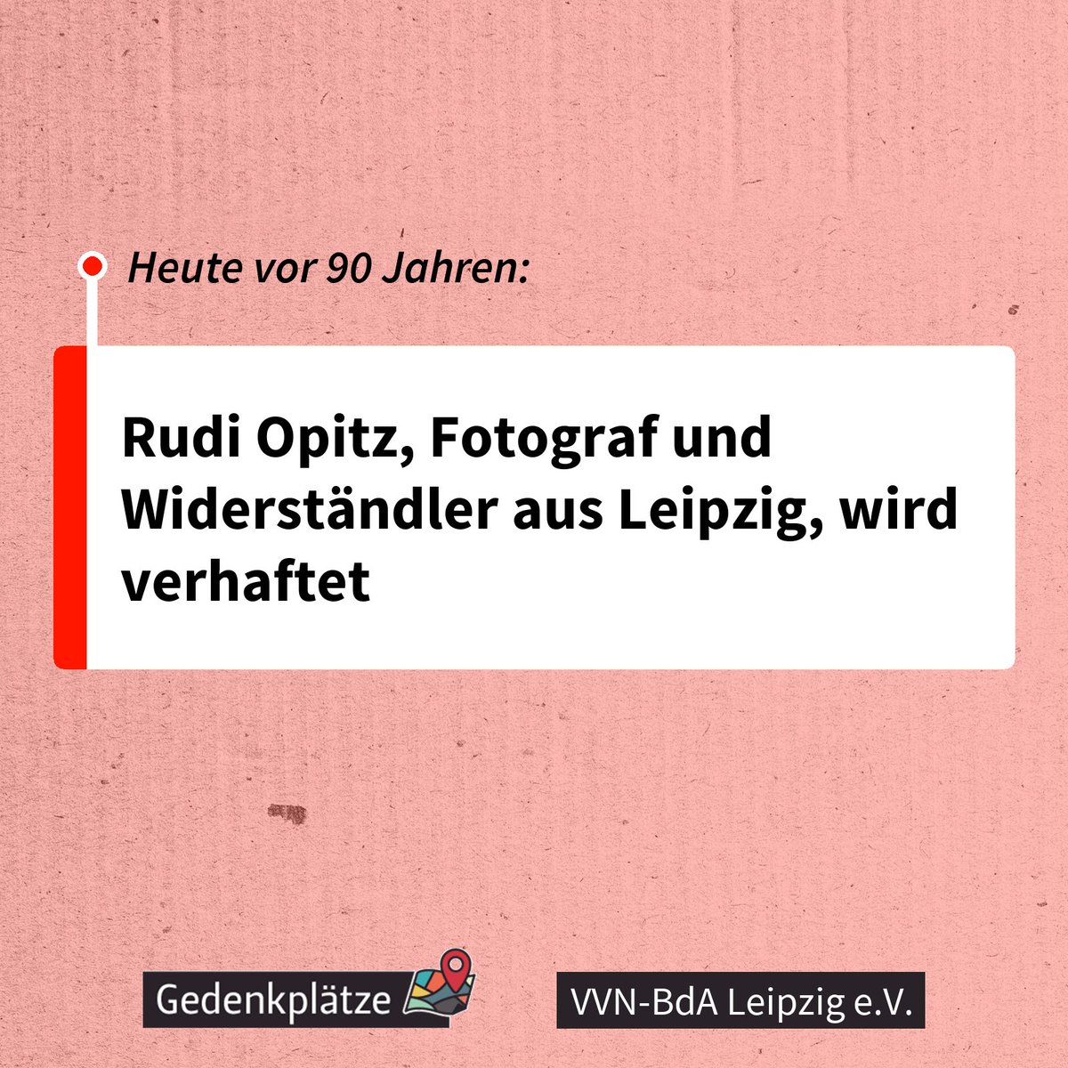 #OTD vor 90 Jahren: Rudi Opitz, Fotograf und Widerständler aus Leipzig, wird verhaftet gedenkplaetze.info/biografien/rud…