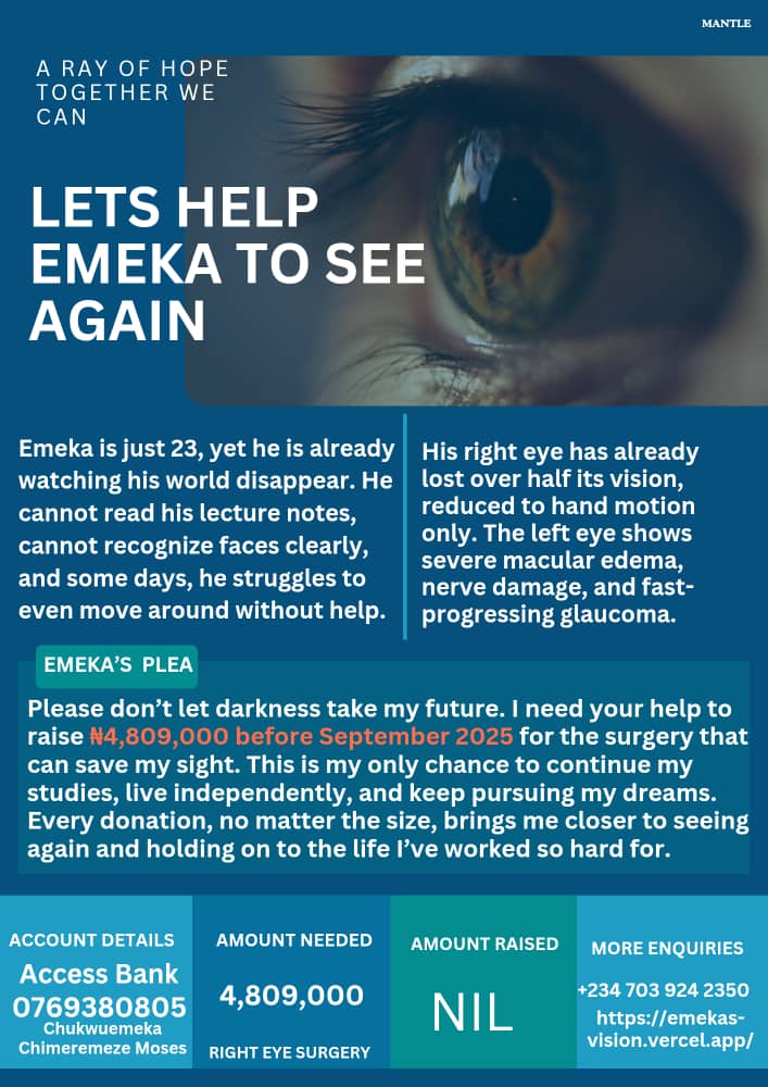 anything out of my right eye in two years and it's rapidly getting worse. There was a time I was totally blind but I had some surgeries and I recovered part of my vision. Four years later, I am losing the little vision I recovered. I need a vitrectomy (surgery) to repair my