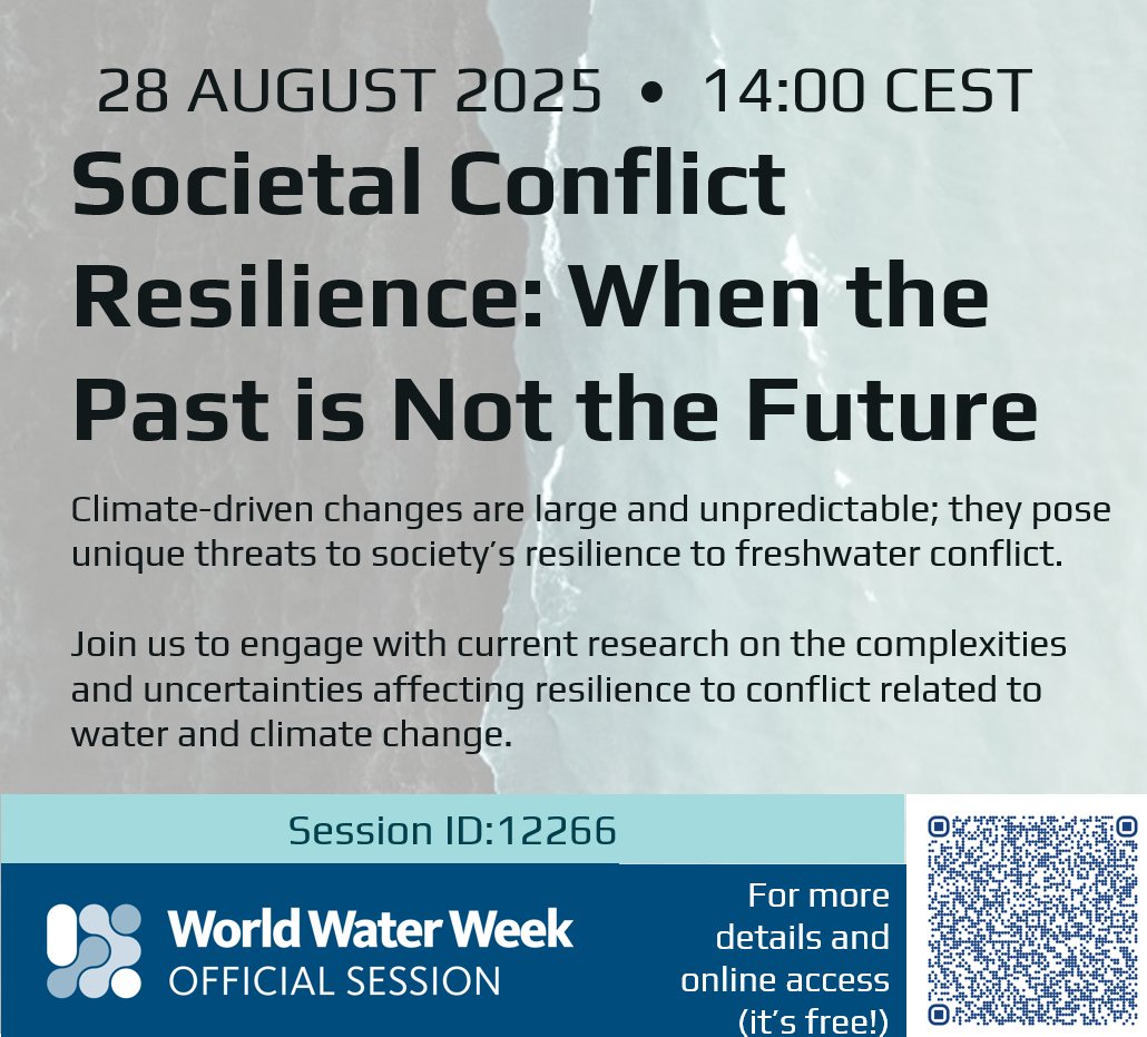 Join me at #WWWeek online or in person if you are at <a href="/siwi_www/">World Water Week</a> in Stockholm! We have a fantastic session planned, hosted by <a href="/sharedwaterslab/">Shared Waters Lab</a>, <a href="/GWSCatUA/">Global Water Security Center</a>, <a href="/PRIOresearch/">PRIO</a>, <a href="/SIPRIorg/">SIPRI</a>, and <a href="/UU_Peace/">UppsalaPeaceConflict</a>