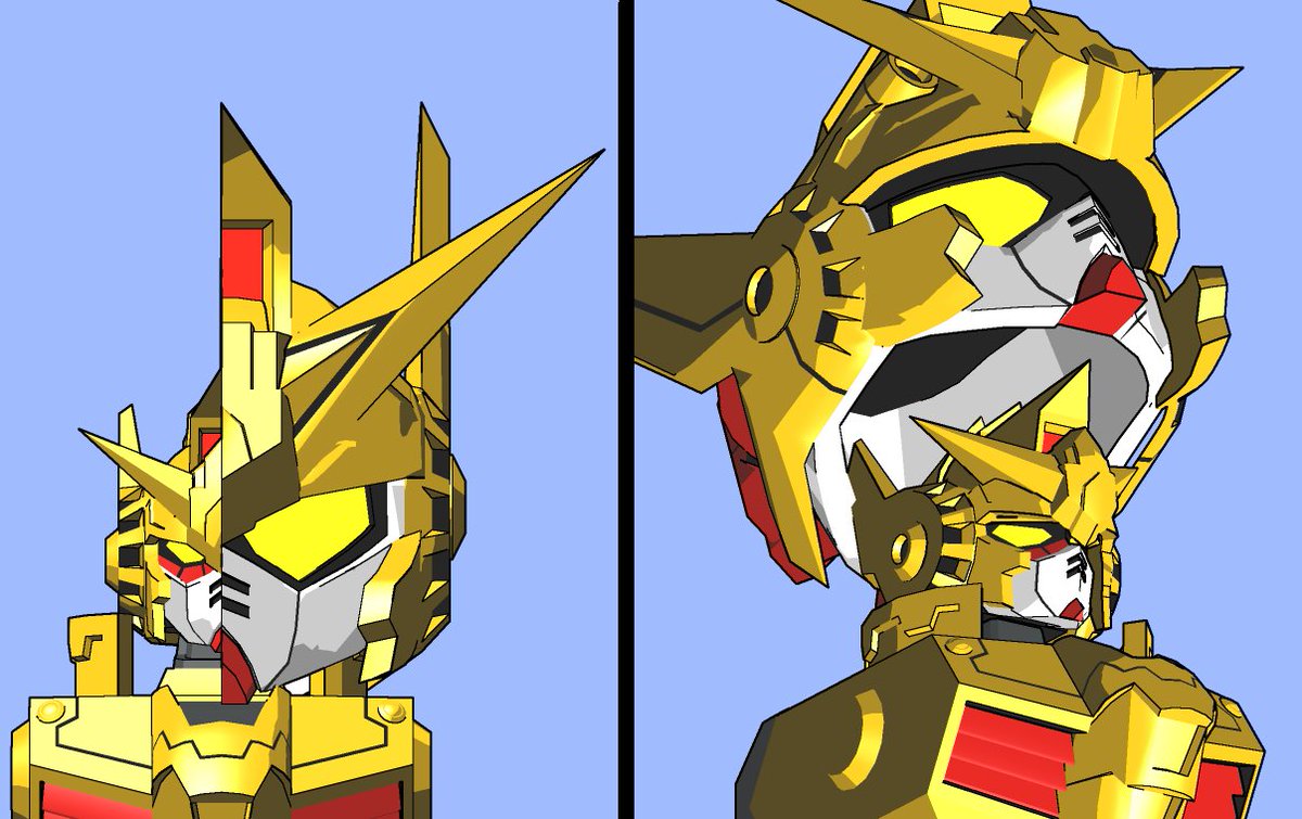 DivideTW's tweet image. ●巨神体ヘッド
　作ってはマスク部分を直して～を３回ほどやる事で、いい感じフェイスに。

SDヘッドの内側に収まるギリギリのサイズがこれとなります
(画像２～3参照)
⇒又、SDヘッドをクリアパーツ化し、中にあるぞってのがわかるよういじってみました。

あとはオメガゼロのみ…?
#SDガンダム