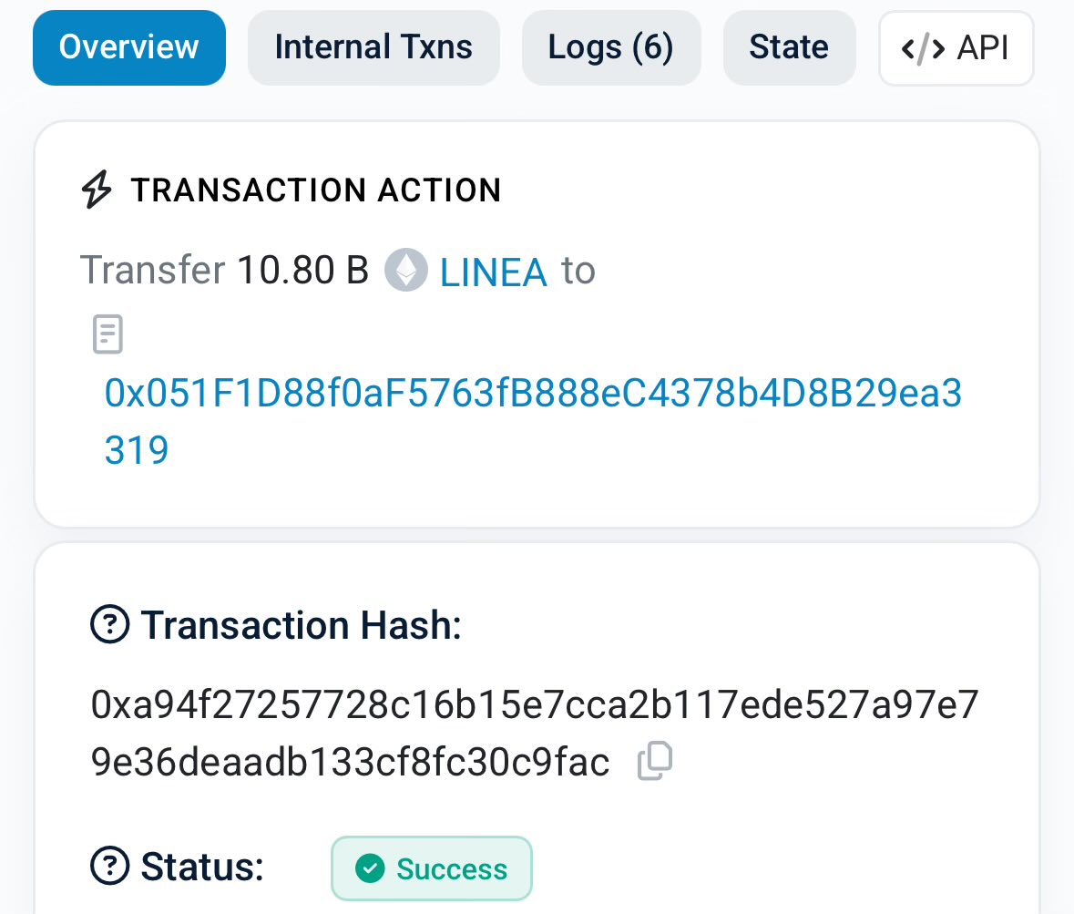 Linea just deployed $LINEA on mainnet 

🔗 etherscan.io/token/0x1789e0…

They also transferred 10B tokens to another address

Linea checker might be releasing soon
