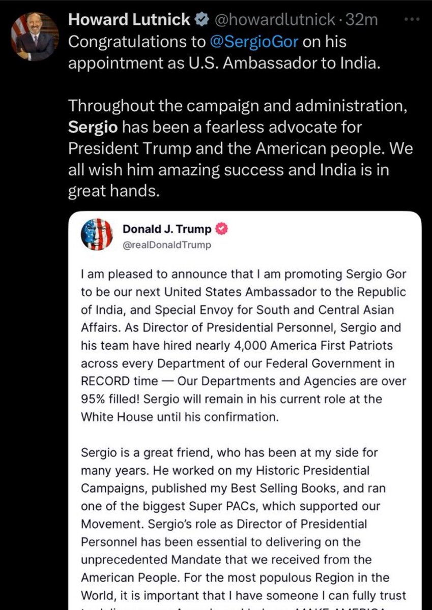 "India is in great hands". These lunatics think that they have appointed Prime Minister of India and not their Ambassador to India.