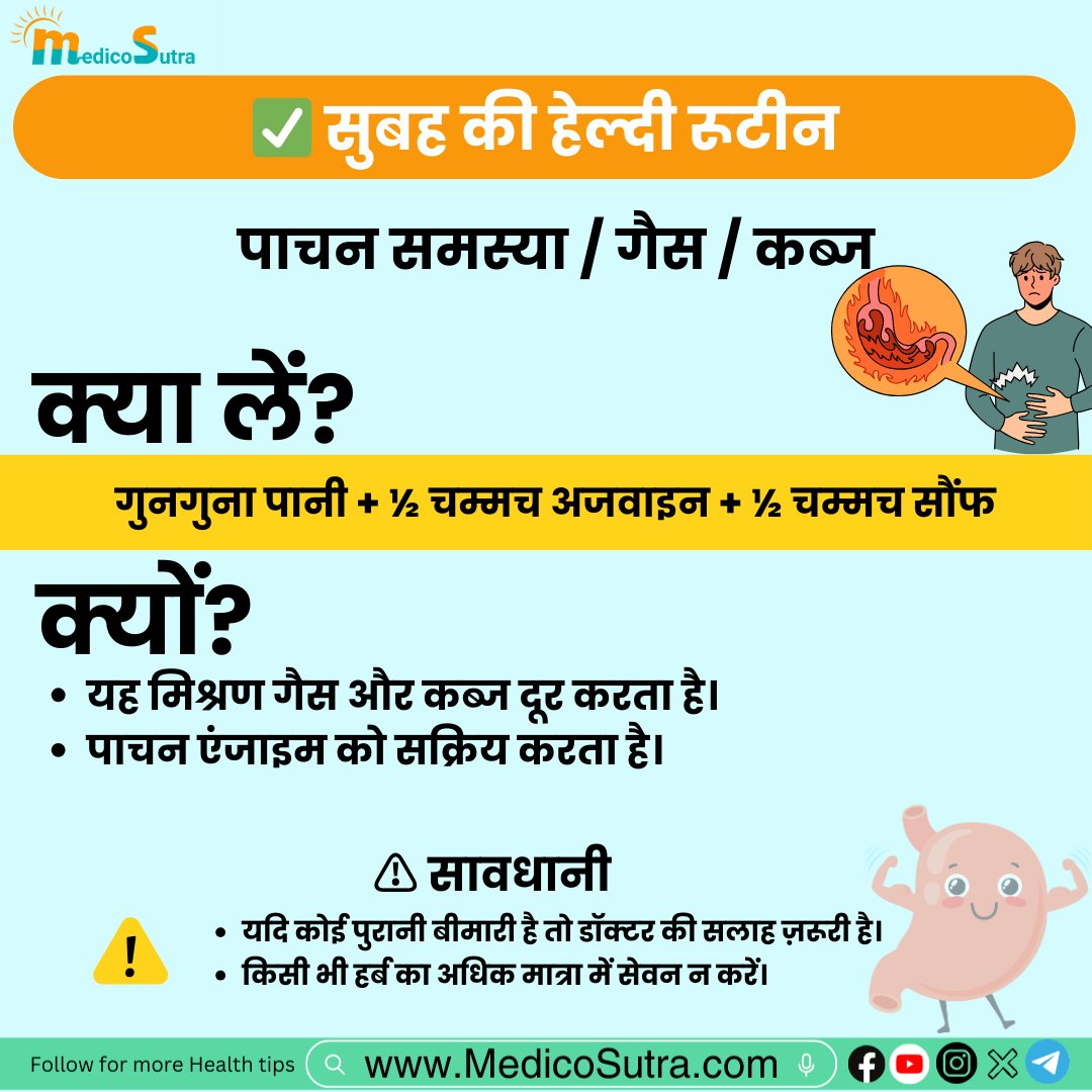 #Medicosutra अपनों के साथ शेयर करें और जागरूक बने, एक स्वस्थ्य समाज हम सबकी जिम्मेदारी है ❤️ 
Please अभी <a href="/medicosutra/">MedicoSutra</a> को Follow करें हमें आपके सहयोग की जरूरत है 🙏❤️ #Ayurveda