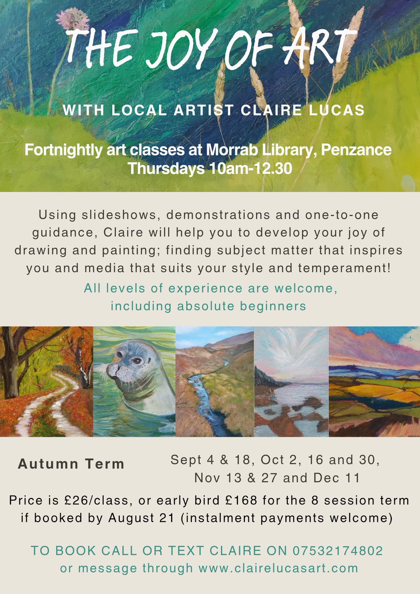 morrablibrary's tweet image. Our Artist in Residence, Claire Lucas, is running two fortnightly art courses at the Library this September: &apos;The Joy of Art&apos; &amp;amp; &apos;The Joy of Botanical Art&apos;. Both are suitable for all levels, including beginners. Find out more : morrablibrary.org.uk/clairelucas/ 
#artinthelibrary #artclasses