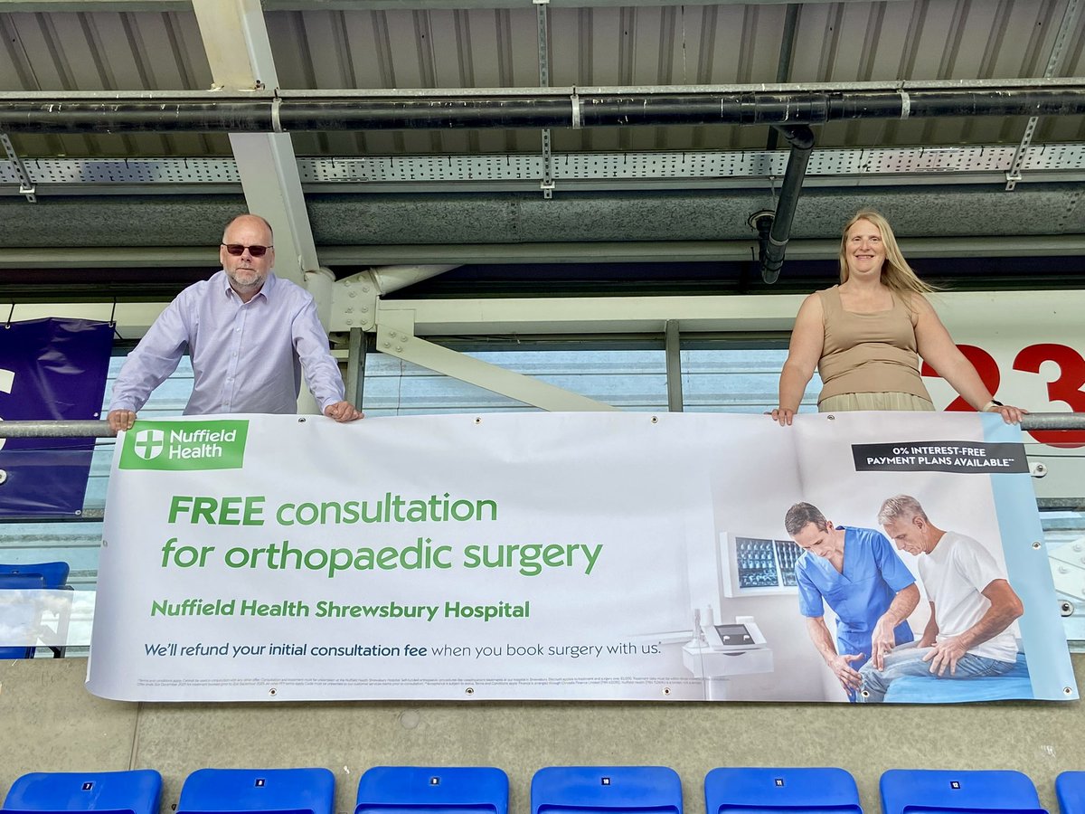 NuffHealthShrew's tweet photo. 🏟️ Match day at shoutout!

We’re proud to see our banner on display, thank you to @shrewsburytown for their support. 💙🧡

Let’s cheer on the Shrews and celebrate community spirit!

⚽ #SalopFamily #MatchDay #ShrewsburyTown #CommunitySupport https://t.co/2KoO7rG6YU