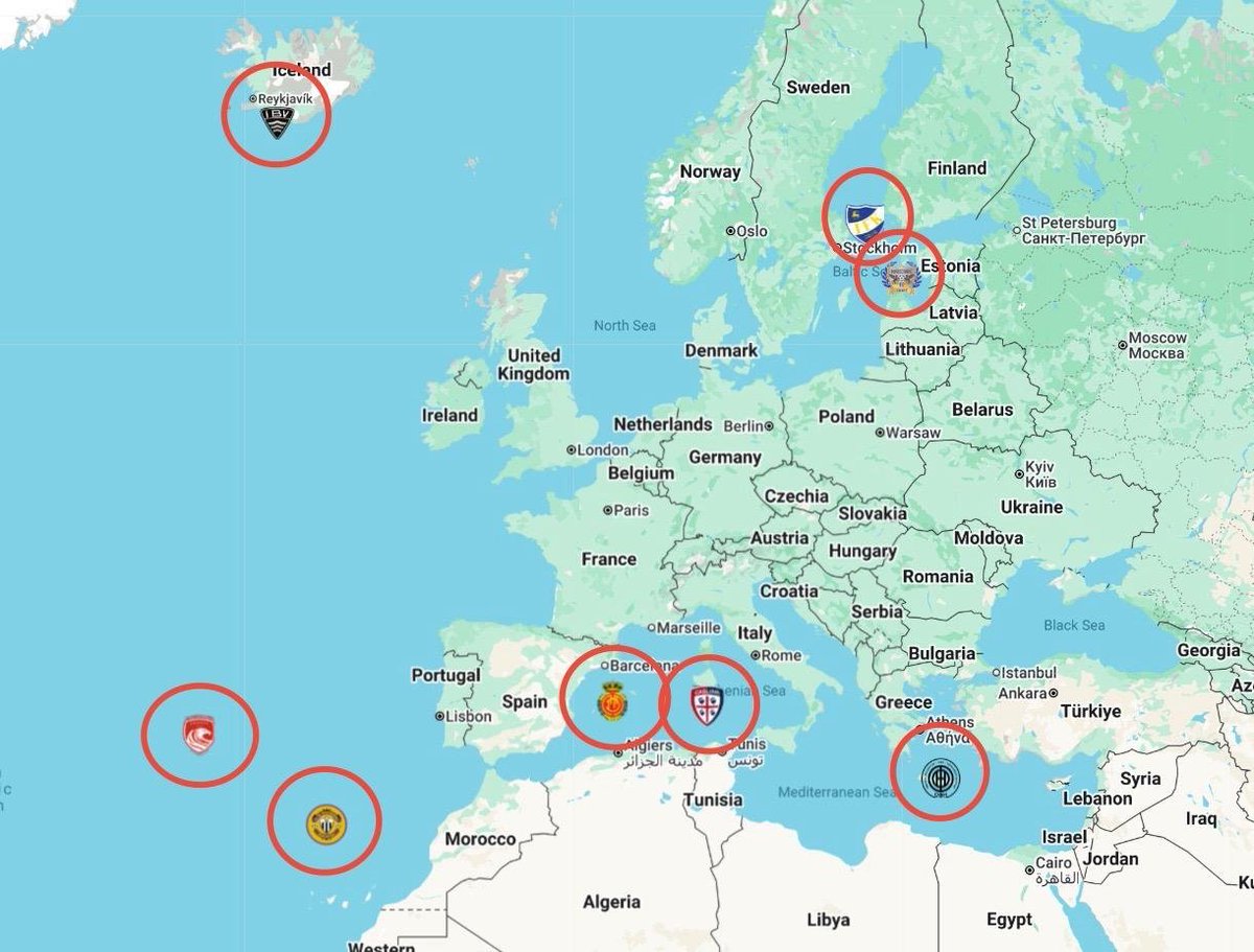 🏝️ Top-flight island clubs in European football in the 2025/26 season: 

Kuressaare 🇪🇪, Mariehamn 🇫🇮, OFI Crete 🇬🇷, ÍBV 🇮🇸, Cagliari 🇮🇹, Nacional, Santa Clara 🇵🇹, Real Mallorca 🇪🇸