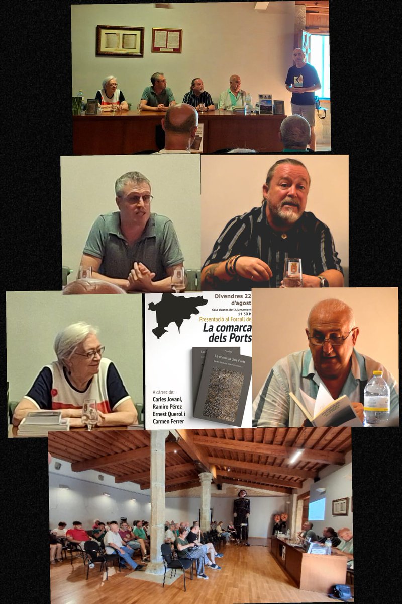 Ple en la presentació del llibre LA COMARCA DELS PORTS, amb Carmen Ferrer, Carles Jovaní, Ramiro Pérez i Ernest Querol. Fotos de Conxita Cardona.