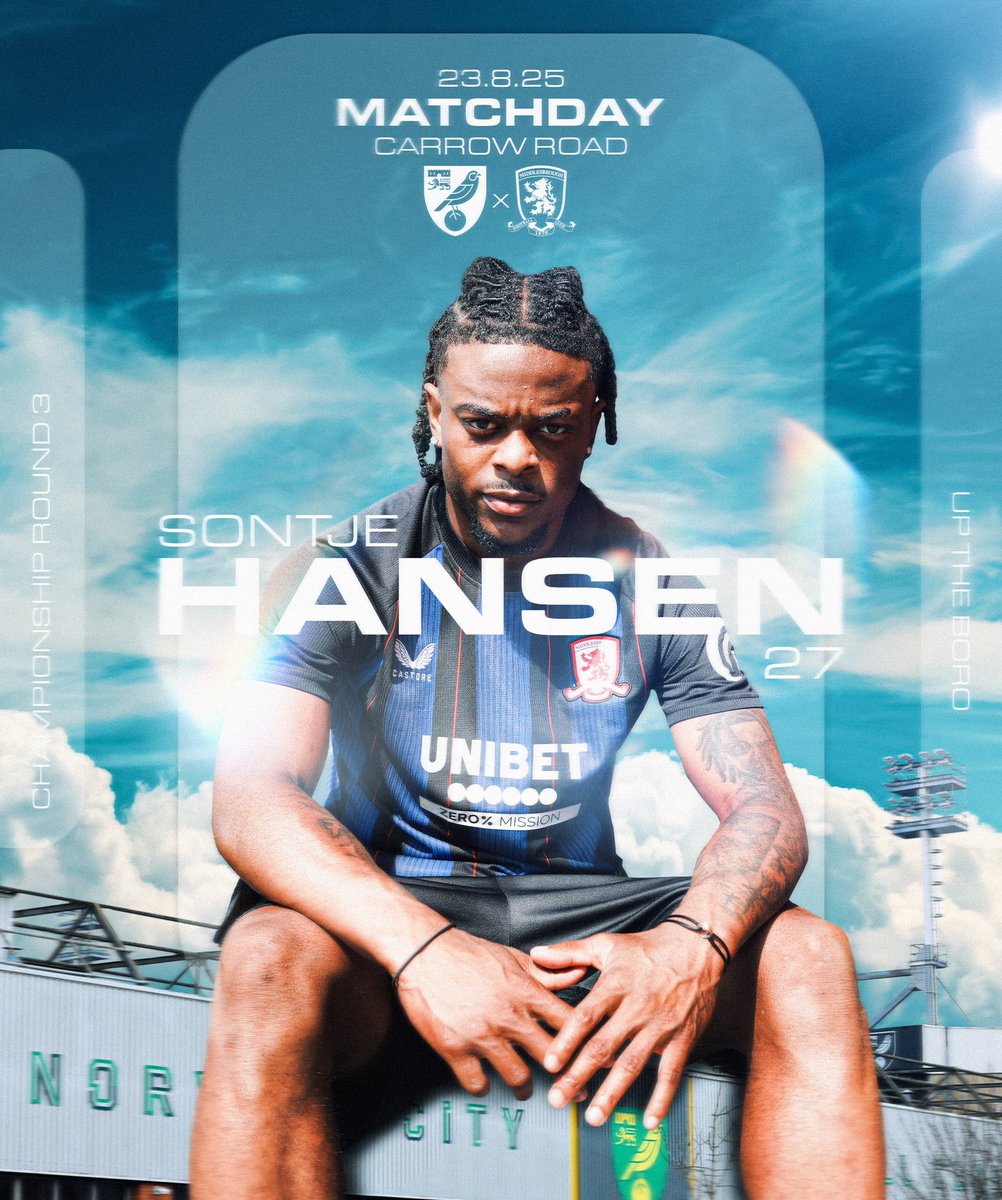 Sontje Hansen. #NCFC X #MFC

#UTB #Boro #Norwich #Sportsdesign