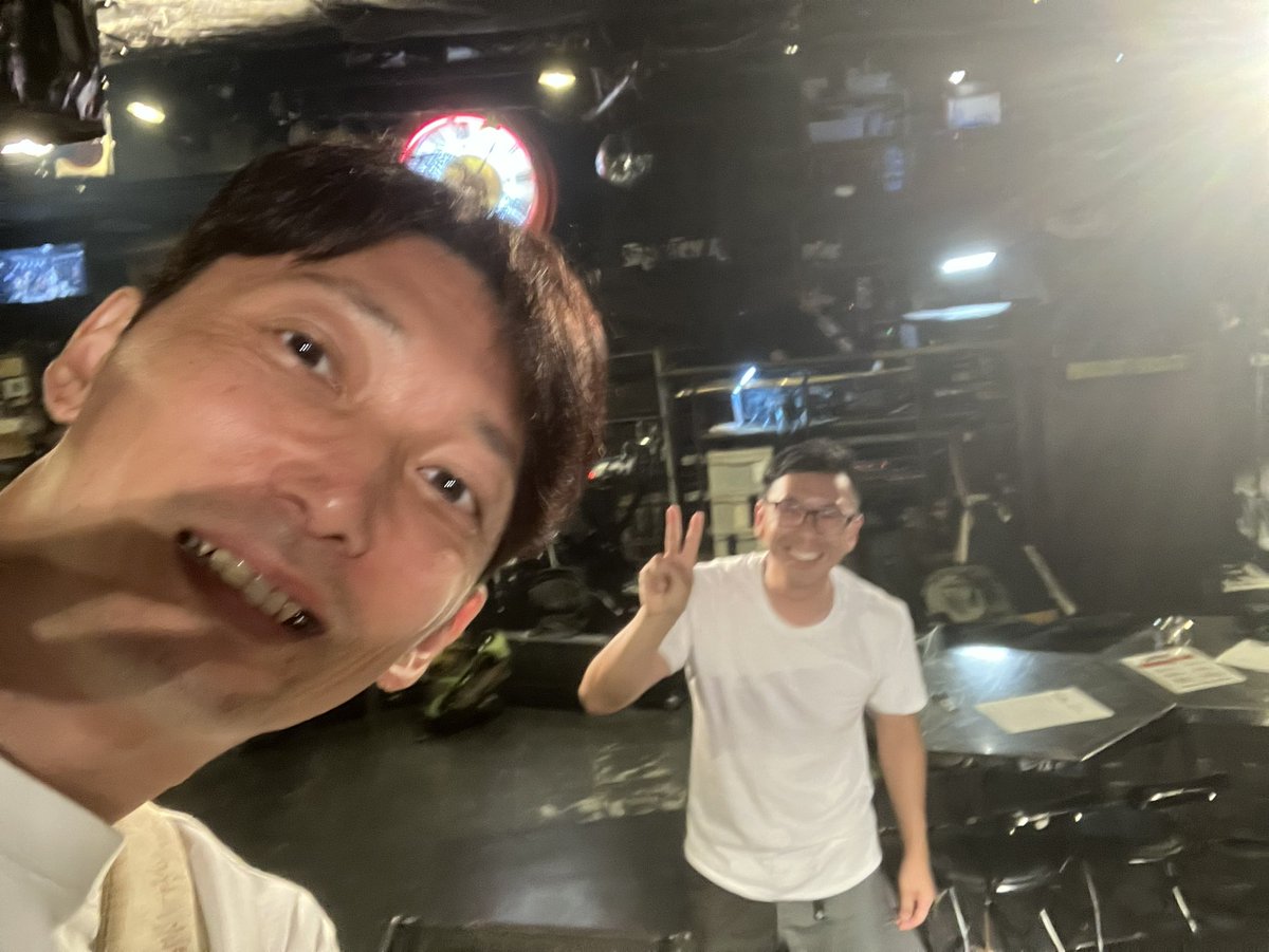 本日下北沢シェルター！
リハ中。
カズヤさんと😆