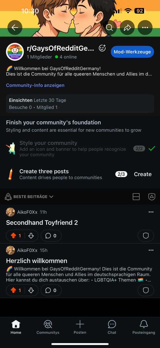 Ich habe eine Community bei Reddit erstellt.
Kommt gerne rein :3