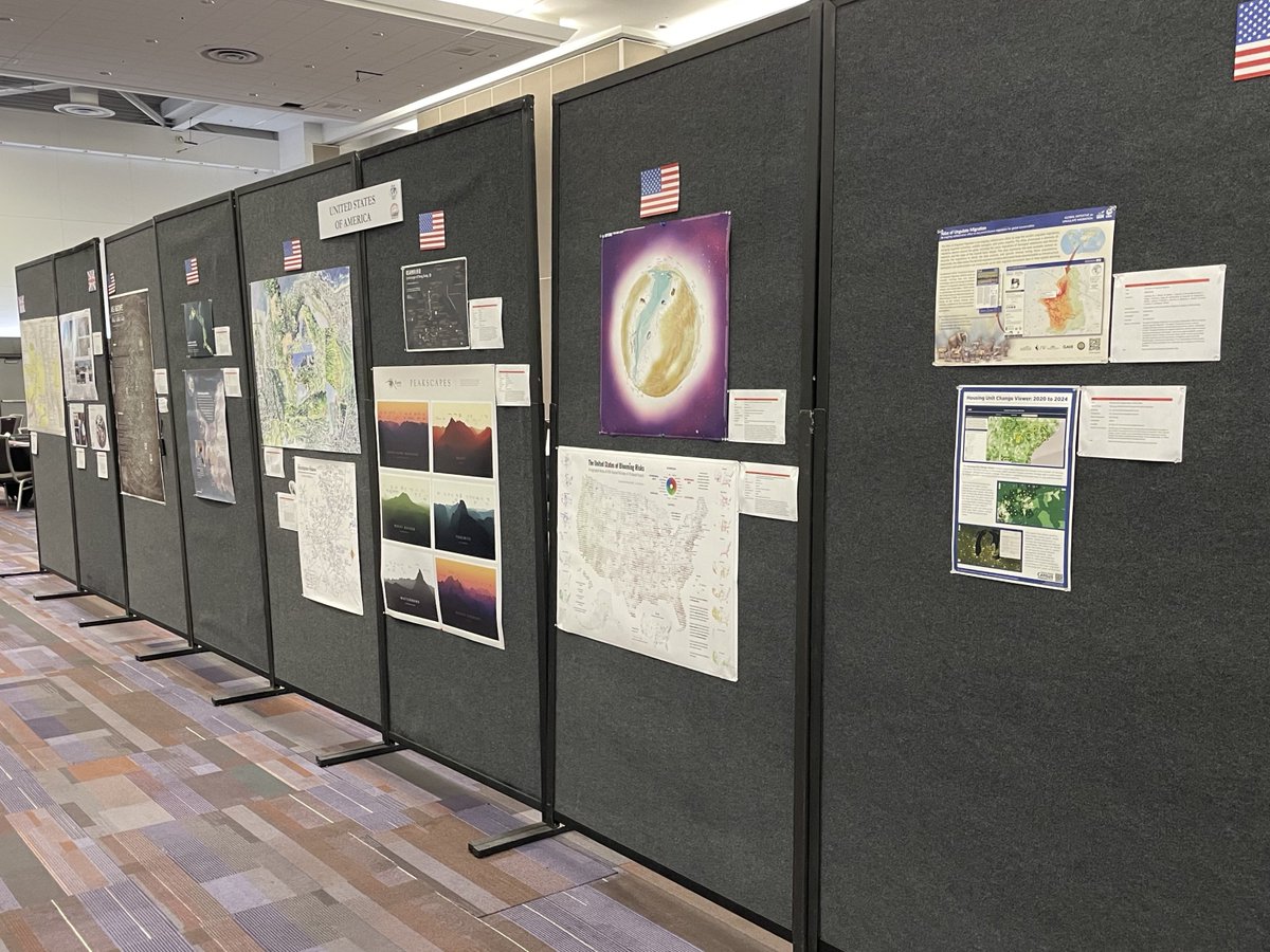CartoGuophy's tweet image. In past week, my map was on display at #ICC2025. It's my 2nd time with work at ICE, but the 1st time as a physical poster. (Thanks to my Apple & UW colleagues for photos!) After several U.S. showings, I’m excited that it could contribute to global public awareness of #disasters.