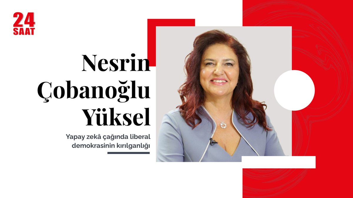 24 Saat Gazetesi (@24saatgazete06) on Twitter photo Prof. Dr. Nesrin Çobanoğlu Yüksel yazdı:
Yapay zekâ çağında liberal demokrasinin kırılganlığı
24saatgazetesi.com/yapay-zeka-cag…
#YapayZeka #LiberalDemokrasi
<a href="/Tipetigi/">Nesrin Cobanoglu</a> Prof. Dr. Nesrin Çobanoğlu Yüksel yazdı:
Yapay zekâ çağında liberal demokrasinin kırılganlığı
24saatgazetesi.com/yapay-zeka-cag…
#YapayZeka #LiberalDemokrasi
<a href="/Tipetigi/">Nesrin Cobanoglu</a>