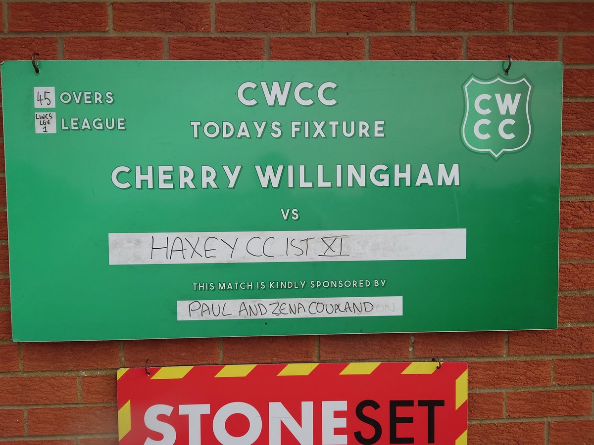 Cherry Willingham CC (@cherrywillcc) on Twitter photo Here's today's offering from the Laburnumbeu where <a href="/CherryWillCC/">Cherry Willingham CC</a> 1st XI host <a href="/HaxeyCC/">Haxey Cricket Club</a> 1st's in Lincs League Division 1. Huge thanks to our match sponsor, Paul & Zena Coupland & to all our club sponsors. The forecast is good, stumps are at 1pm, all visitors are very welcome. Here's today's offering from the Laburnumbeu where <a href="/CherryWillCC/">Cherry Willingham CC</a> 1st XI host <a href="/HaxeyCC/">Haxey Cricket Club</a> 1st's in Lincs League Division 1. Huge thanks to our match sponsor, Paul & Zena Coupland & to all our club sponsors. The forecast is good, stumps are at 1pm, all visitors are very welcome.