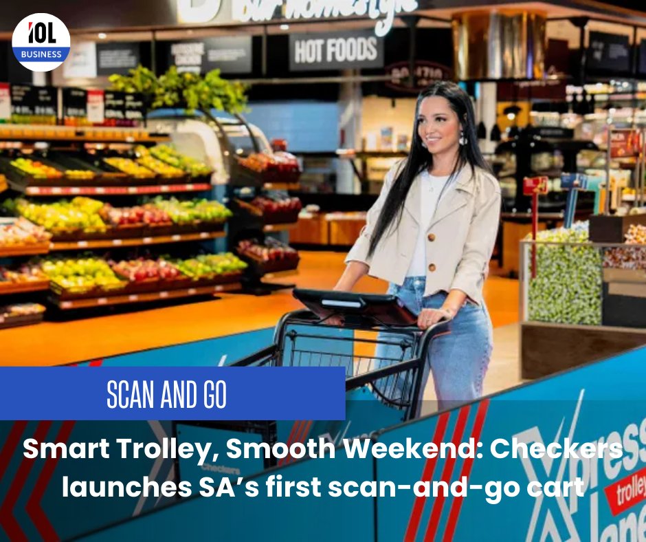 IOL's tweet photo. Checkers launches South Africa’s first Xpress Trolley, letting you scan, bag, and pay as you go.
#CheckersXpressTrolley #SmartShopping #ScanBagGo #InnovationInRetail
Read on https://t.co/Xw1rNoXkEl https://t.co/5SC0WYc1Xp