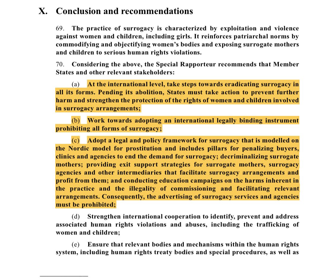 1/ 🚨 NEW UN REPORT: Surrogacy = violence &amp; exploitation of women &amp; children.
The UN Special Rapporteur <a href="/UNSRVAW/">Reem Alsalem UNSR Violence Against Women and Girls</a> calls it a serious human rights violation.
#StopSurrogacy #HumanRights
