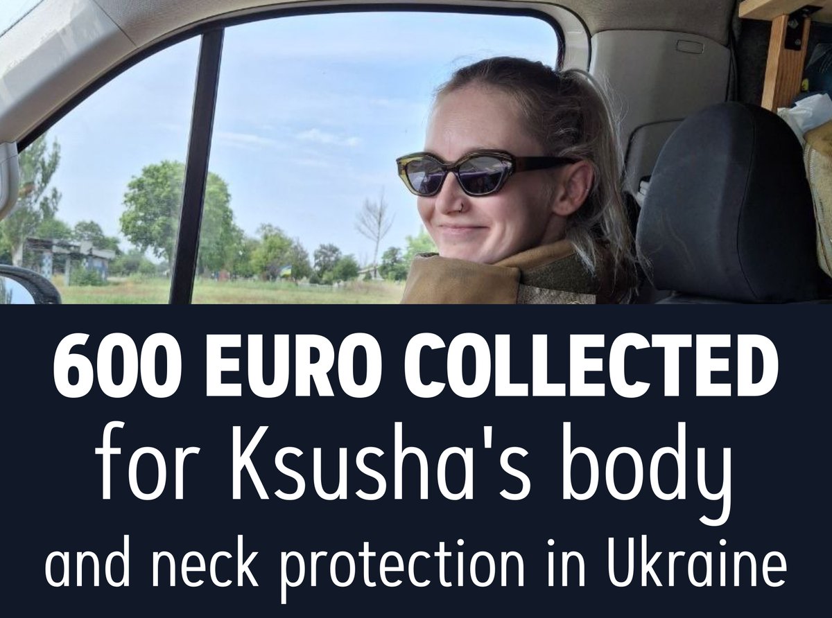 Ksusha is an activist in #Ukraine doing humanitarian work in different dangerous zones close to the frontlines. From your donations we managed to buy Ksusha an anatomical body armor and neck protection so she can stay safe while doing a critical work. #Solidarity #Antifascism