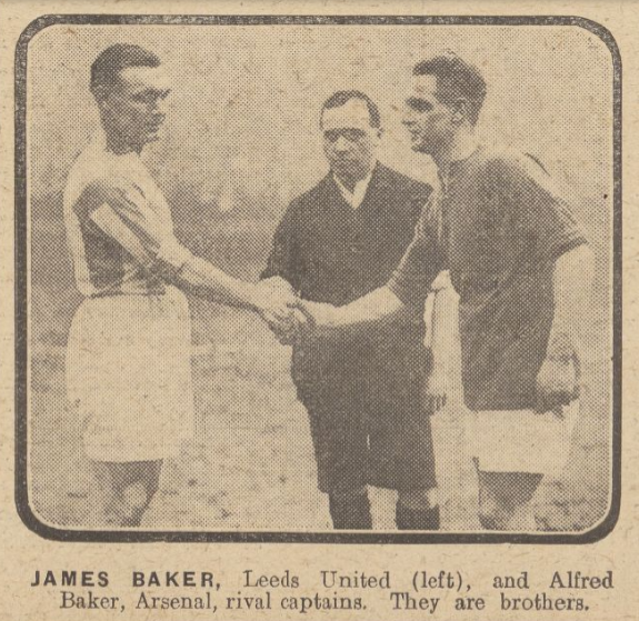 The first time The Arsenal played dirty Leeds, the opposing captains were brothers - Alf and Jim Baker. Not sure if this has ever happened before or since in England.
Let's hope for a similar 6-1 scoreline today.
#ARSLEE