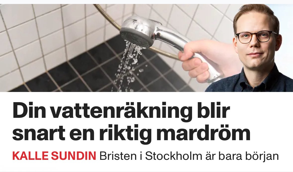Störningen i Stockholms vattenproduktion är bara början.
Investeringsbehoven i Sveriges VA-system är nu 560 miljarder. Det motsvarar nästan 10% av BNP ifjol.

Ändå förs knappt en politisk diskussion om frågan. Ska hela kostnaden tas ut via högre avgifter?

aftonbladet.se/ledare/a/gwoWe…