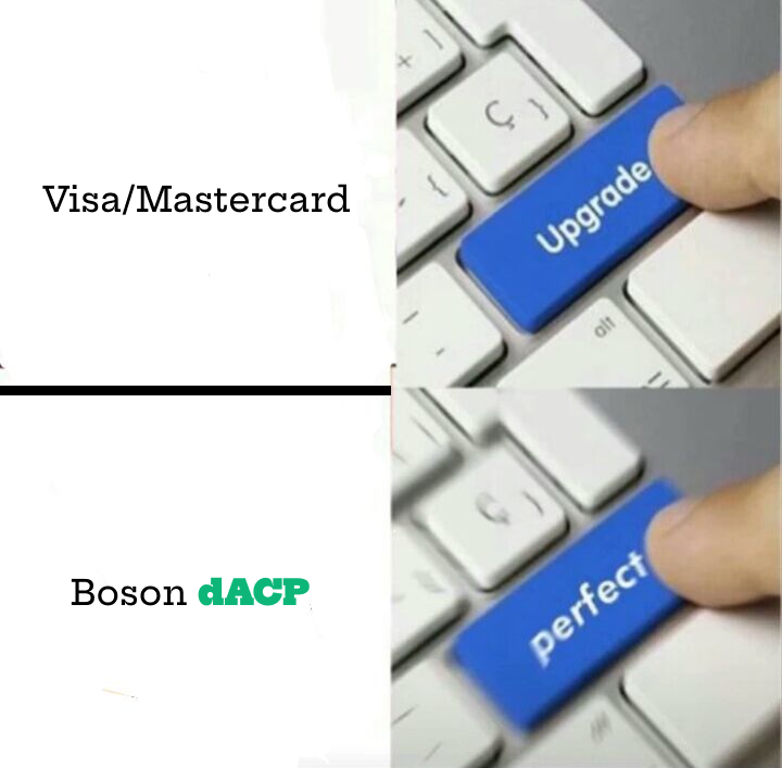 Satoshi Scribes.eth (@satoshiscribes) on Twitter photo The need for a genuinely decentralized agentic commerce layer is clear. I think <a href="/BosonProtocol/">Boson dACP</a> dACP is positioned well to fill that void
I like how Boson dACP positions itself.
• Visa/Mastercard still centralize payments
• Coinbase keeps control despite open-source claims The need for a genuinely decentralized agentic commerce layer is clear. I think <a href="/BosonProtocol/">Boson dACP</a> dACP is positioned well to fill that void
I like how Boson dACP positions itself.
• Visa/Mastercard still centralize payments
• Coinbase keeps control despite open-source claims