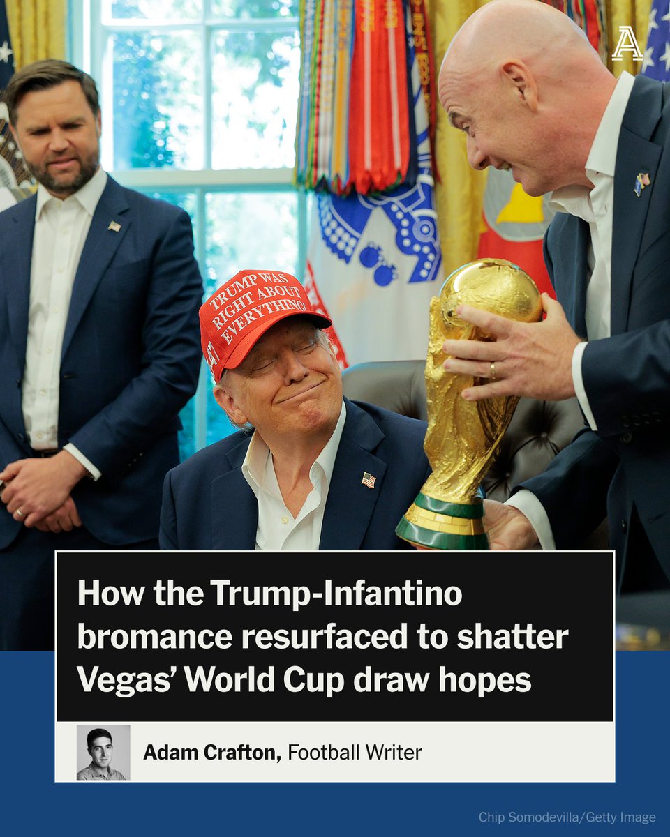 Las Vegas thought it was going to get the World Cup draw — and the chance to recreate a modern-day version of the star-studded 1994 draw that is still remembered fondly.

Then... a twist, with Friday's Oval Office announcement, by President Trump and FIFA chief Gianni Infantino,