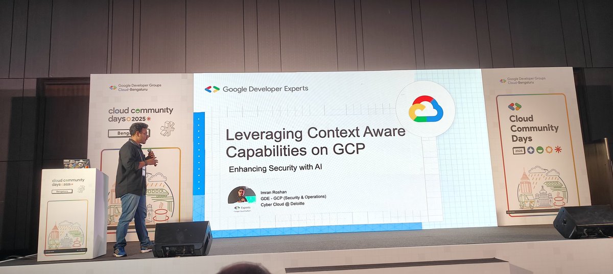 amandewatnitrr's tweet image. @imranfosec at Google Cloud Community Day by @GDGBLR . Amazing Speaker, wholesome experience and learning being in Audience.
#CCDBLR25 #Devs #DevSec #DevCommunity