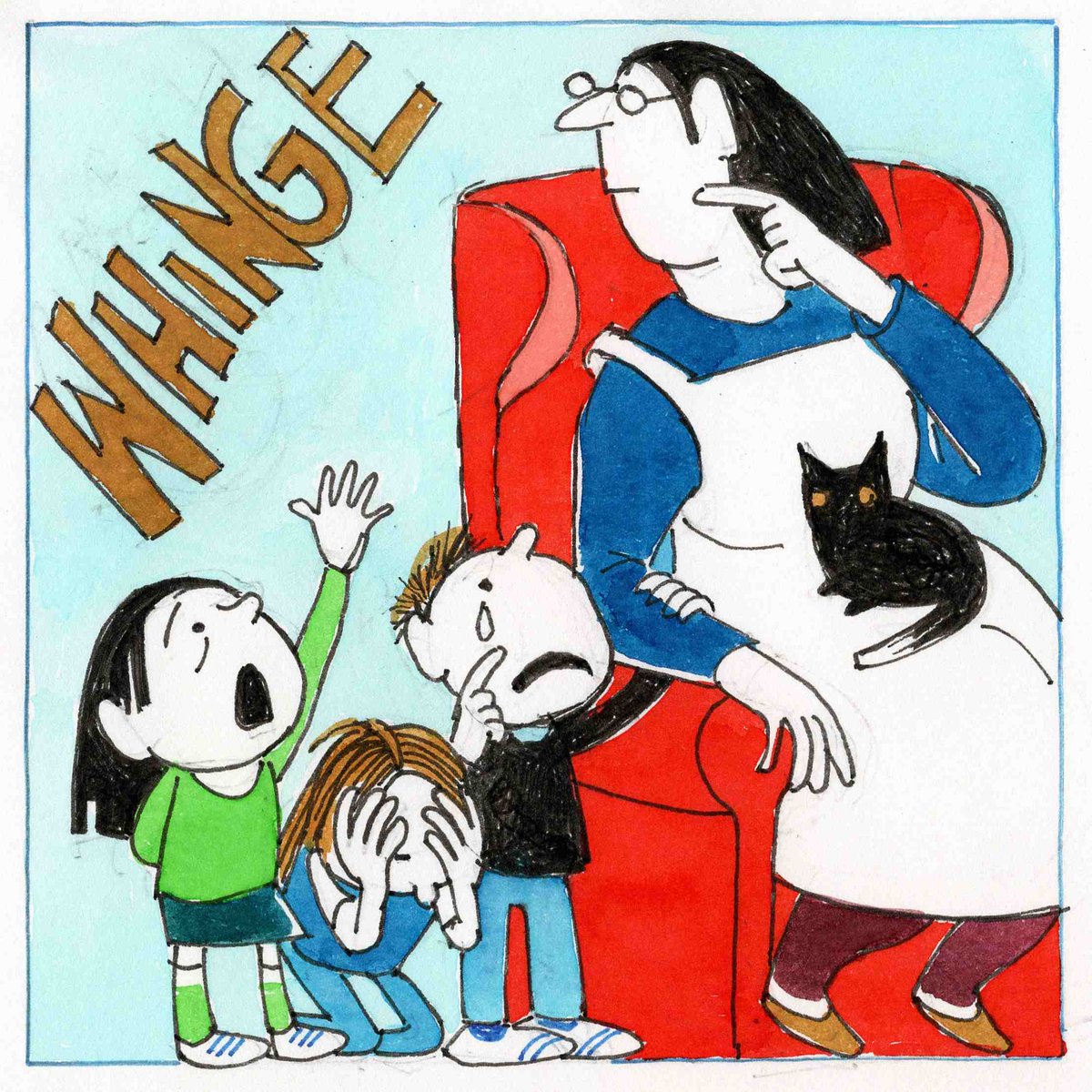 WHINGE: ‘To complain or fret in a whining manner’ (dsl.ac.uk/our-publicatio…).🧑‍🍼

This word is used to great effect in Allan Ramsay’s Gentle Shepherd (1725): “Syne whindging Getts [bairns] about your Ingleside, Yelping for this or that with fasheous Din.”

#Scots