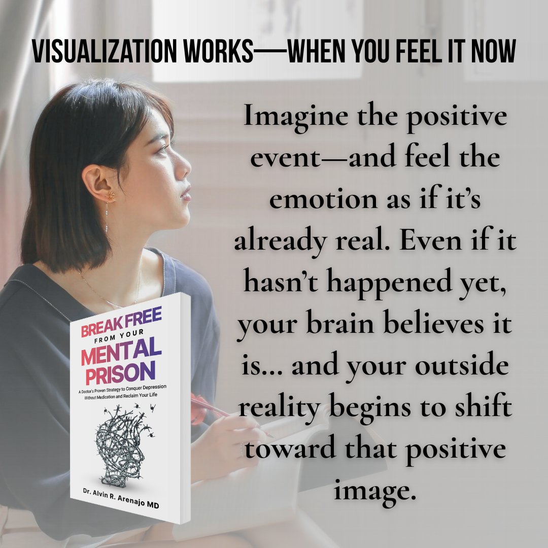 DrAlvinArenajo's tweet image. Your brain can’t tell the difference between reality and what you vividly imagine with emotion. 🧠✨
See it. Feel it. Live it—before it happens.
 That’s the power of visualization.

👉 Break Free From Your Mental Prison
amazon.com/dp/B0FKHJRBNN
#VisualizationWorks #RiseStronger