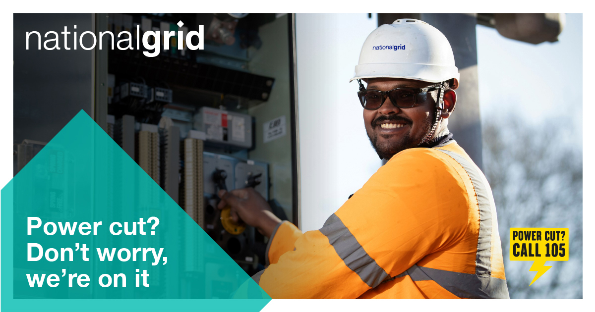 ⚡ We're here for you 24/7, in the event of a power cut.

That includes additional support for those who need it. Find out how to sign up to our Priority Services Register today: nationalgrid.co.uk/getswitchedon