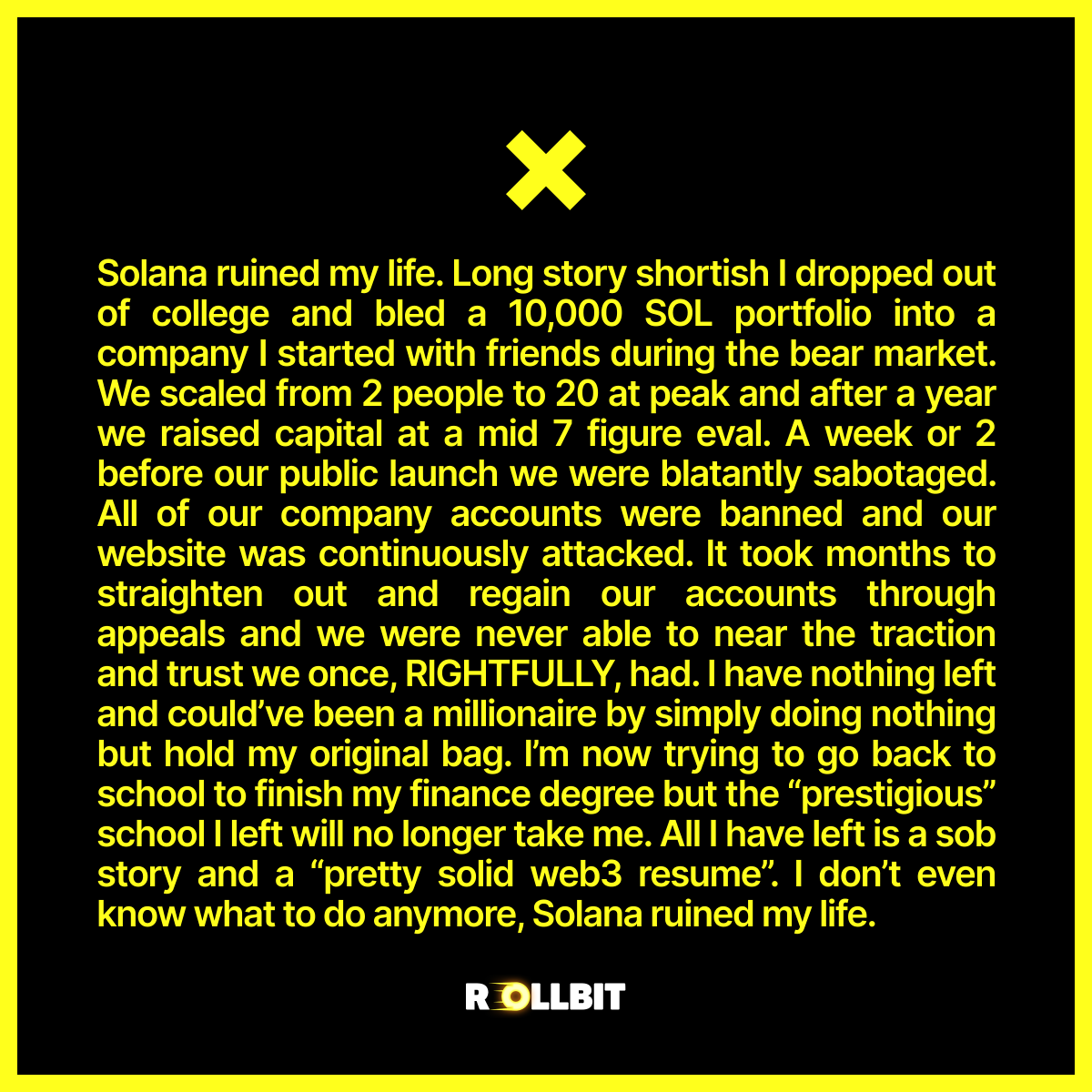 All I have left is a sob story and a “pretty solid web3 resume”.