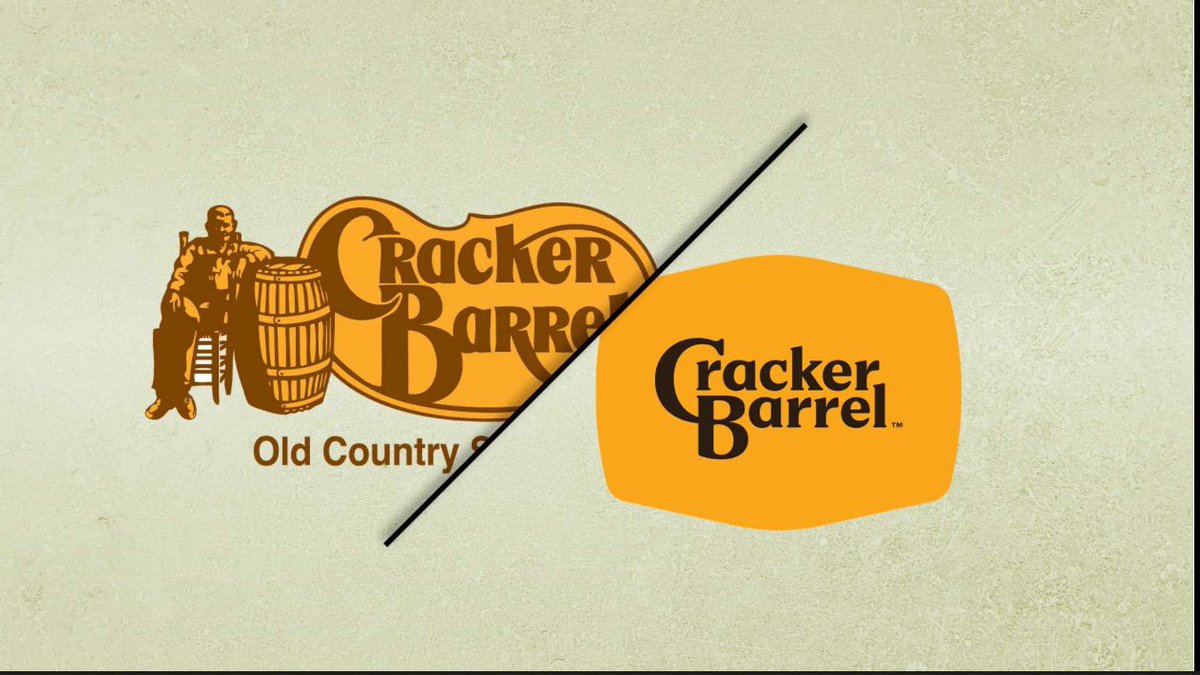 OEimhear's tweet image. Hi Americans, 

Can someone please help explain to the rest of us why this change of logo has caused such a furore? 

Sincerely &amp;amp; gratefully yours, 

A confused European (plus the rest of the world, probably) 
#CrackerBarrel #crackerbarrell