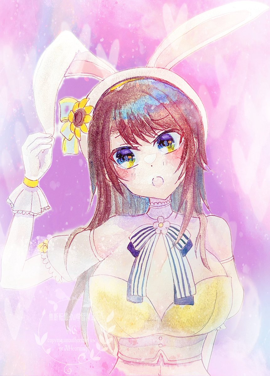 バニーの日に間に合わなかったスバニー🐇

＊透明水彩 デジタル加筆🎨

 #プロテインザスバル