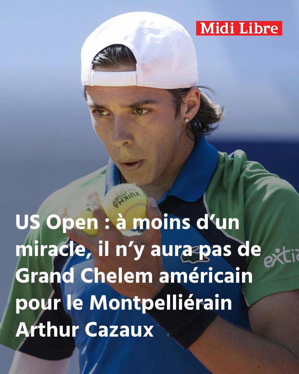 US Open : à moins d’un miracle, il n’y aura pas de Grand Chelem américain pour le Montpelliérain Arthur Cazaux
➡️ l.midilibre.fr/nNyW