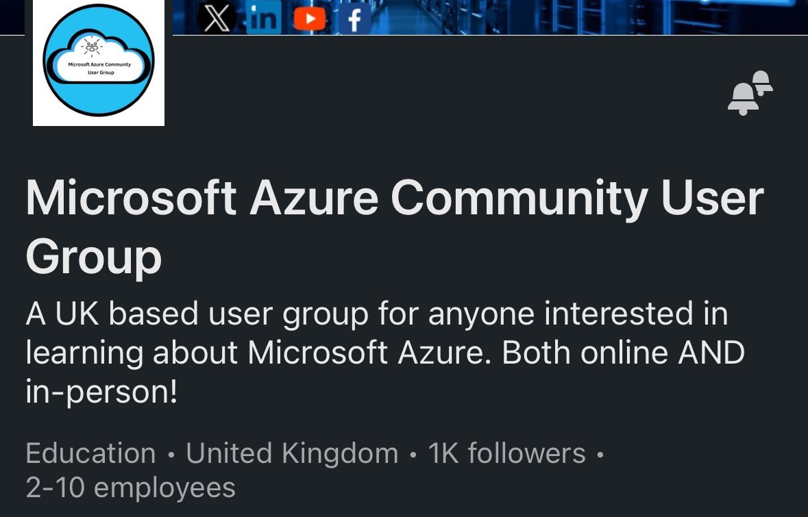 AzureCommUG's tweet image. Awesome our Microsoft Azure Community just hit 1k followers on @LinkedIn 

linkedin.com/company/azurec…

#Azure #AzureCommunity #MicrosoftTechCommunity #Microsoft #Cloud