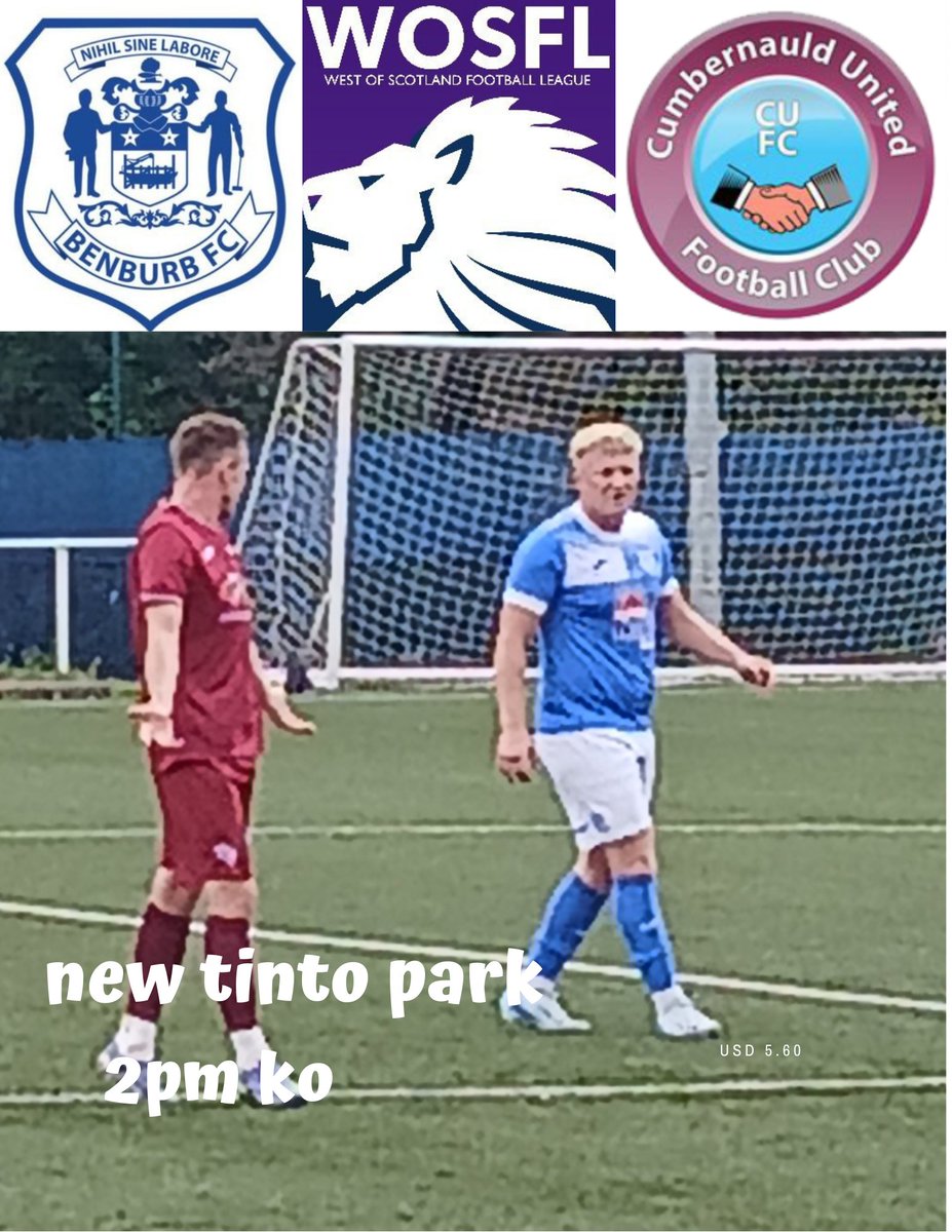 Benburb FC (@benburbfc) on Twitter photo WOSFL MATCH DAY 6 ⚽️
🏆WOSFL DIV 1
🆚️ <a href="/cumbernauldjfc/">Cumbernauld United</a>
🏟 New Tinto Park
📅 23/08/25
🕑 2pm KO
💷 £8 & £4
👨👩👧👦 Kids 12 & under free
🍺 Bar open from 12
🥧 Hot food and drink
MON THE CHOOKIES ⚽️ WOSFL MATCH DAY 6 ⚽️
🏆WOSFL DIV 1
🆚️ <a href="/cumbernauldjfc/">Cumbernauld United</a>
🏟 New Tinto Park
📅 23/08/25
🕑 2pm KO
💷 £8 & £4
👨👩👧👦 Kids 12 & under free
🍺 Bar open from 12
🥧 Hot food and drink
MON THE CHOOKIES ⚽️