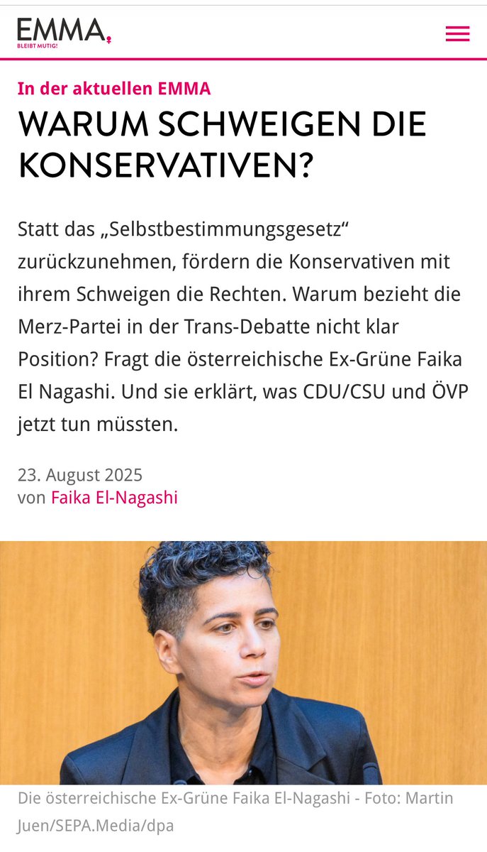 Gesetze, einmal erlassen, bleiben oft bestehen, auch wenn sie schlecht altern. Oder: Was liegt, das pickt, wie wir hier sagen.

Link ⬇️ <a href="/EMMA_Magazin/">EMMA</a>