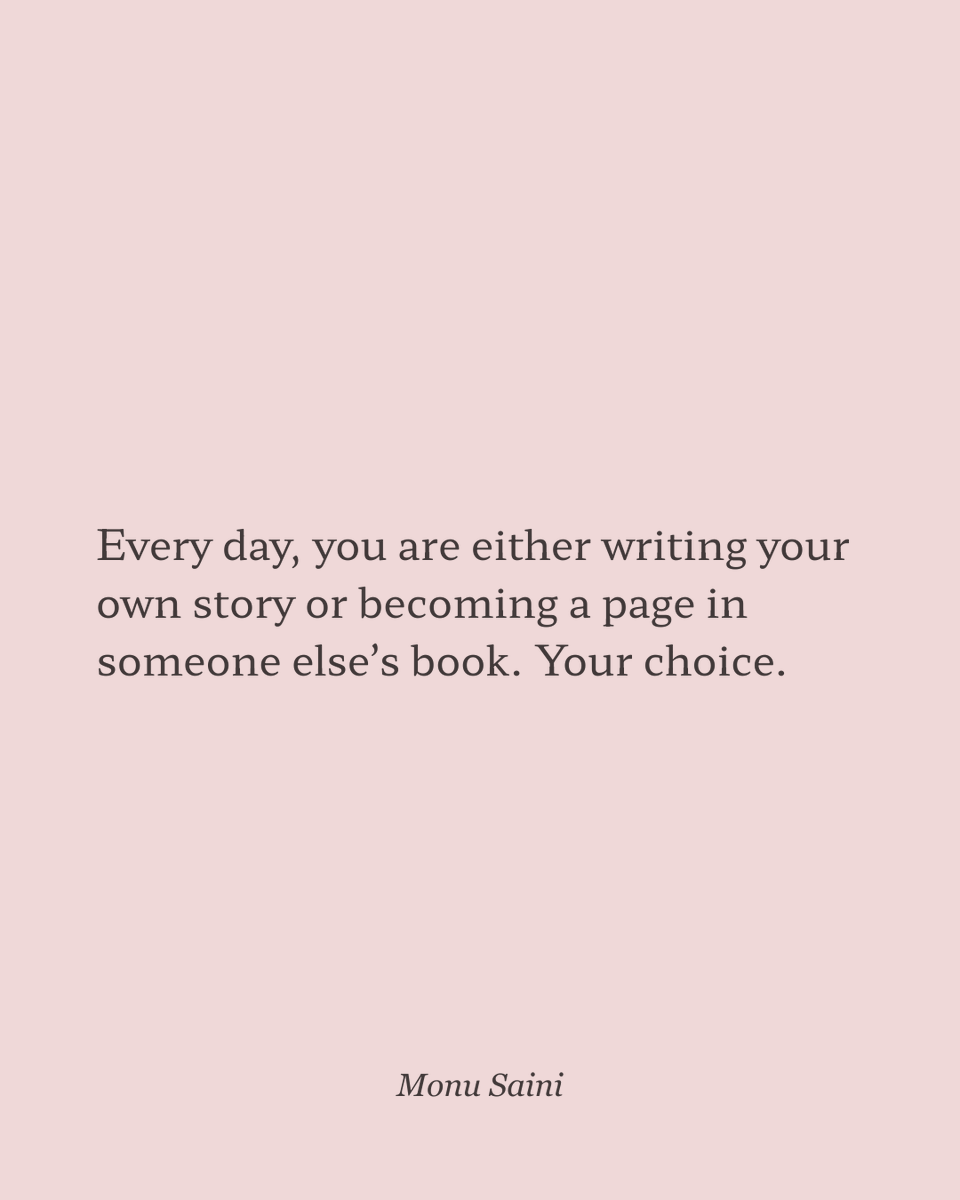 MonuSai9's tweet photo. Every day, you are either writing your own story or becoming a page in someone else's book.

Your choice:
→ Author or footnote
→ Protagonist or extra
→ Leader or follower

Stop being a supporting character in your own life.

#Story #Choice #Author #Life https://t.co/uKVjhUayUg