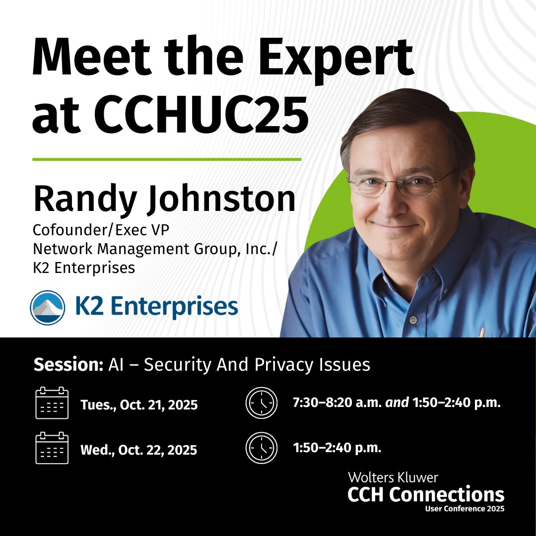 I’m excited to be a speaker at #CCHUC25! ✨ I’ll be leading the session AI – Security and Privacy Issues, where I’ll share how firm leaders can leverage AI effectively while safeguarding client data.
 bit.ly/4gSkq8L
#SessionSpeaker #TaxAndAccounting #AI #UserConference
