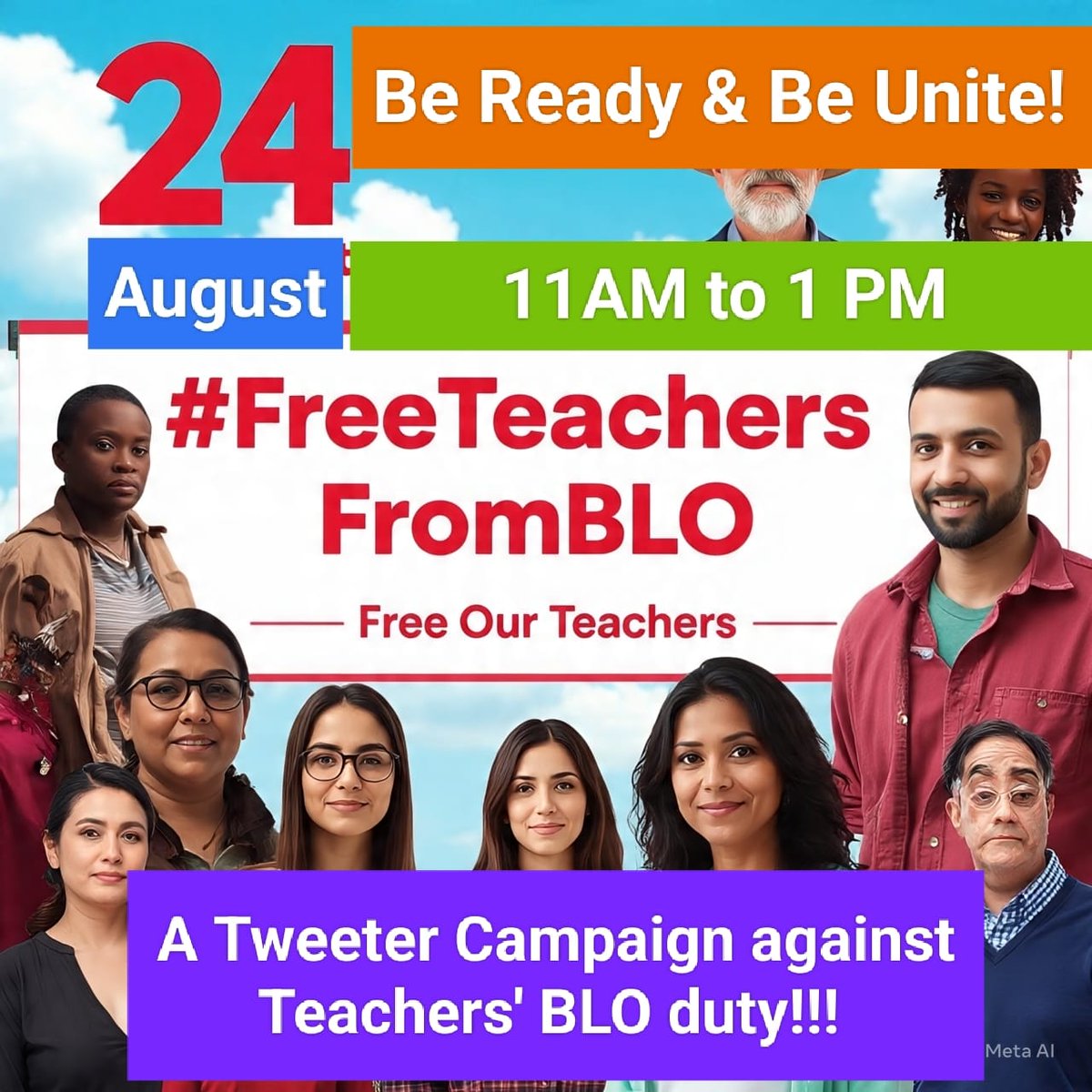 upbasic_shiksha's tweet photo. 💥बिग अलर्ट💥
🚨शिक्षकों की BLO ड्यूटी के खिलाफ़ डिजिटल प्रोटेस्ट के अंतर्गत ट्वीटर (X) महाअभियान✊

🗓️दिनांक: 2️⃣4️⃣ अगस्त (रविवार)

🕚समय: 11:00 AM - 1:00 PM

*"कुछ न करने से बेहतर है, कुछ करना!"*

*_अधिकतम रिपोस्ट एवं शेयर करें।_*👇🏻👇🏻👇🏻 https://t.co/23jtuAbXyQ
